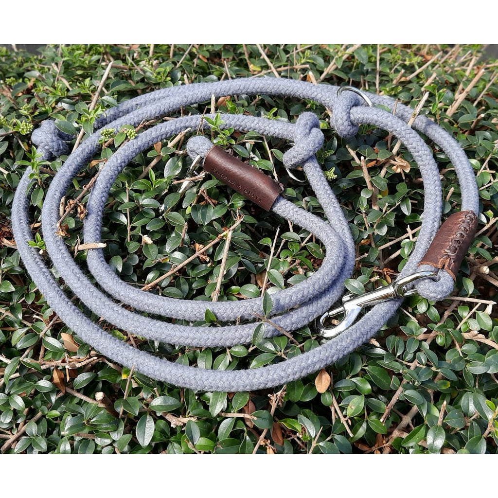 JUST COTTON | Verstelbare Hondenriem Touwlijn - Grijs