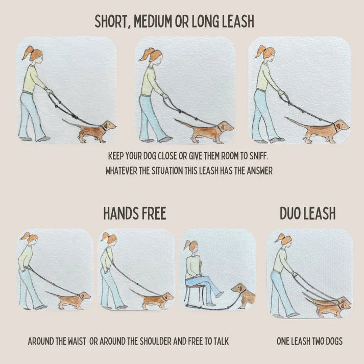 JUST COTTON | Verstelbare Hondenriem Touwlijn - Grijs