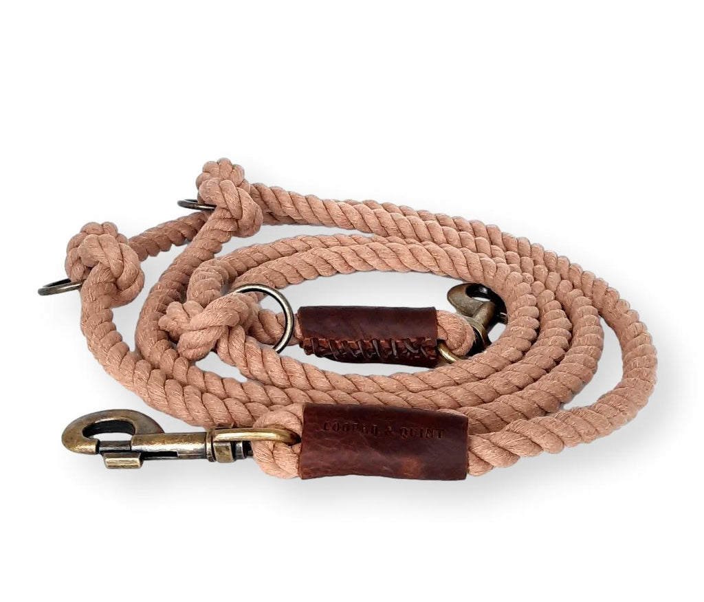 TWISTED COTTON | Verstelbare Hondenriem - Mocha