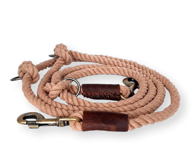 TWISTED COTTON | Verstelbare Hondenriem - Mocha