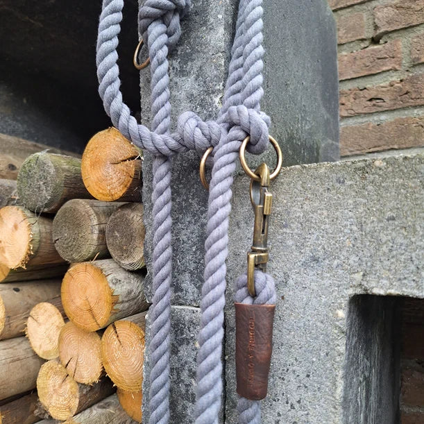 TWISTED COTTON | Verstelbare Hondenriem - Stormy Grey