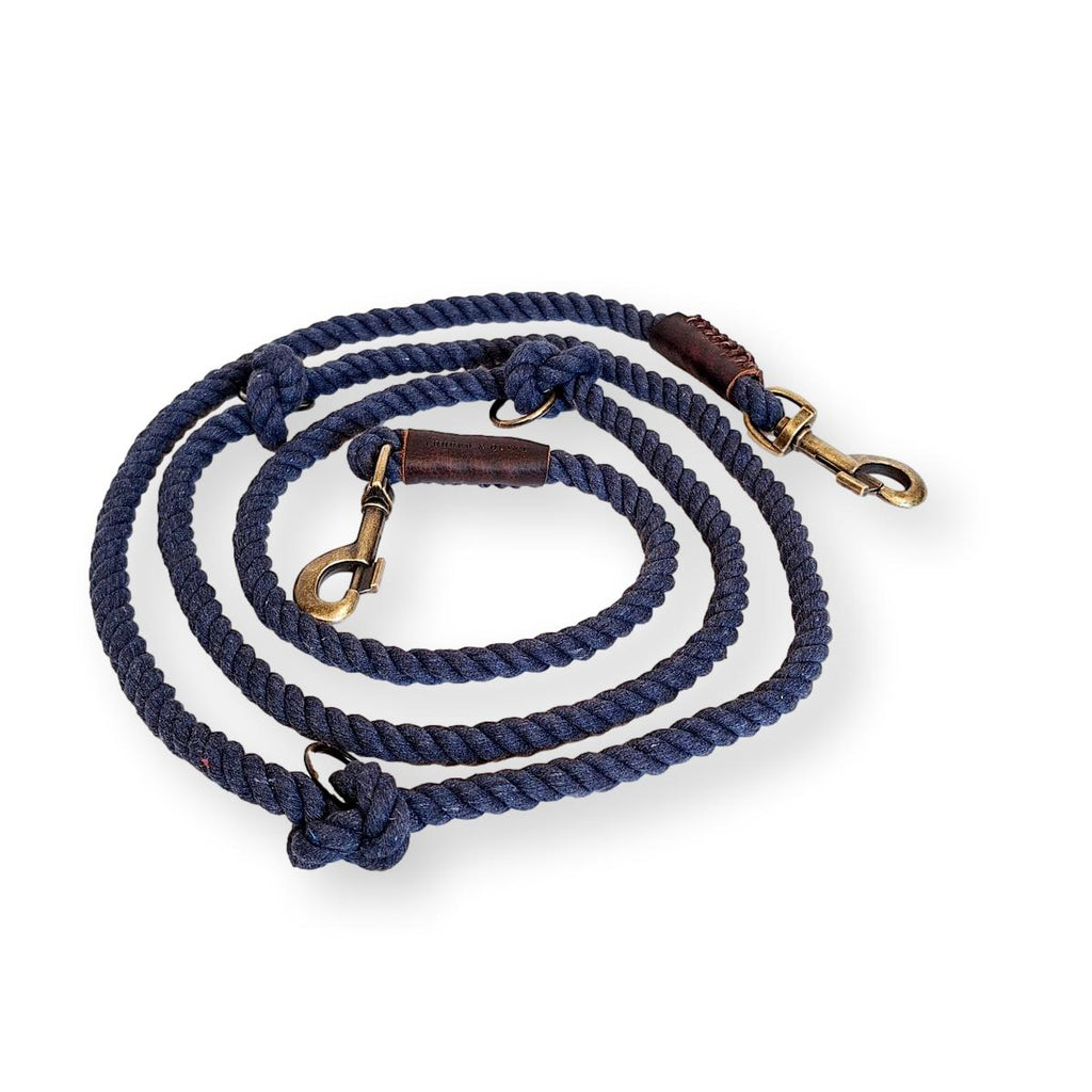 TWISTED COTTON | Verstelbare Hondenriem - Middernacht Blauw