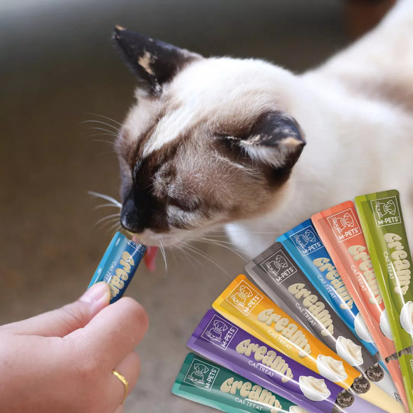 M-PETS | Creamy Cat Treat Multipack - Kip, Tonijn, Zalm & Rund, Tonijn & Sint Jakobsschelp