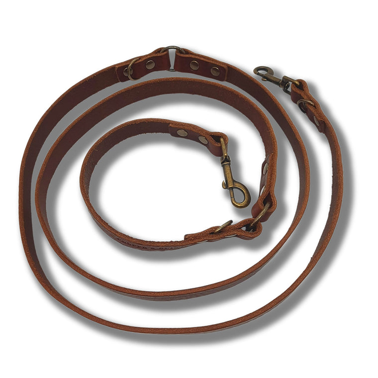 COOPER & QUINT | Switch Adjustable Leather Leash - Brown
