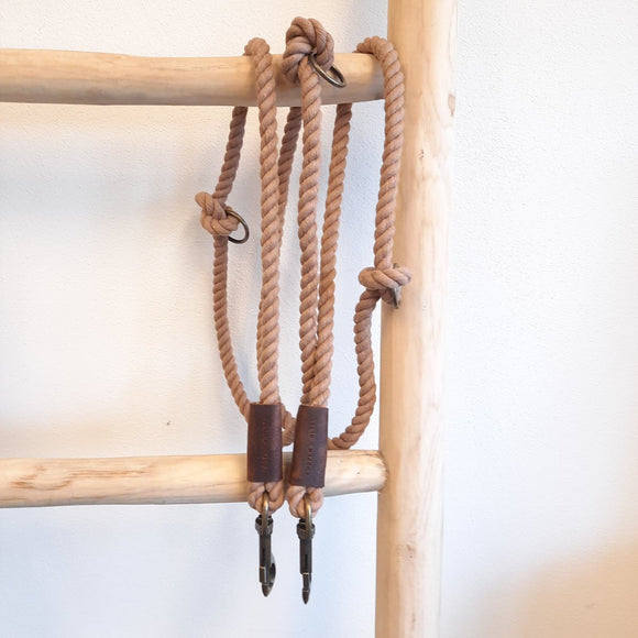 TWISTED COTTON | Verstelbare Hondenriem - Mocha