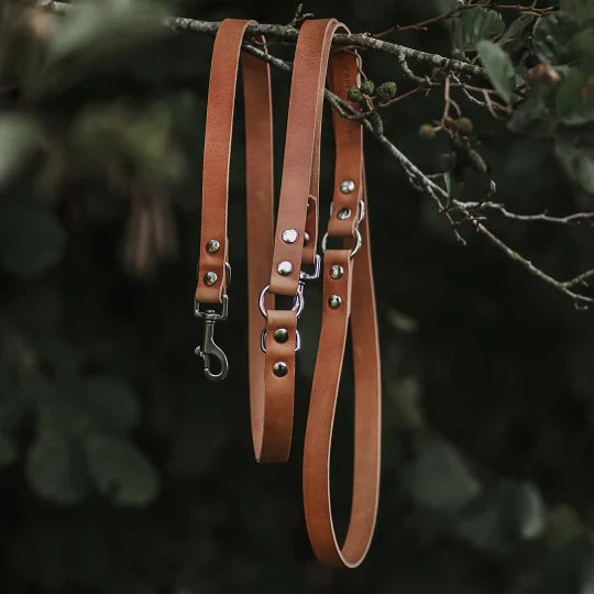 SWITCH | Verstelbare Leren Hondenriem - Camel