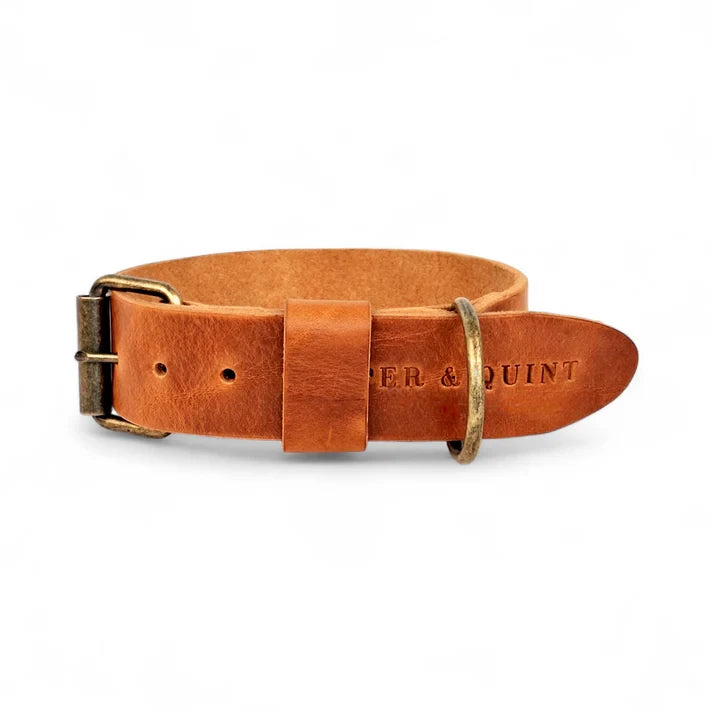 BOLD | Brede Leren Halsband - Camel