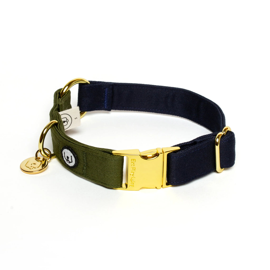 EAT PLAY WAG | Collar - Navy & Olive