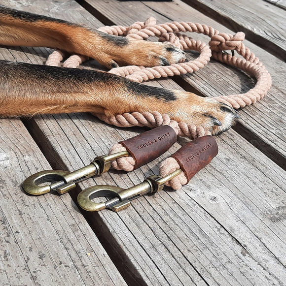 COOPER & QUINT | Twisted Cotton Adjustable Leash - Mocha