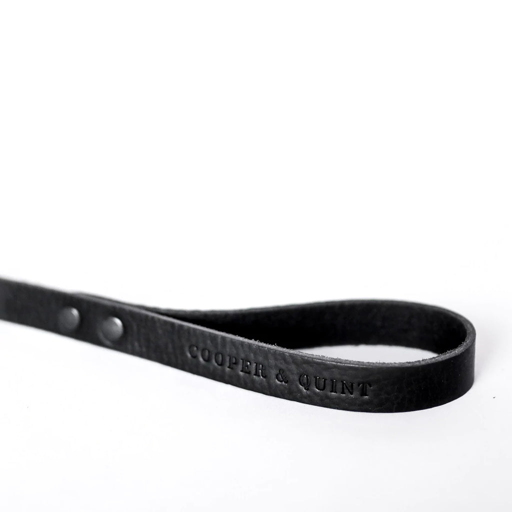 COOPER & QUINT | No Fuss Leather Leash - All Black