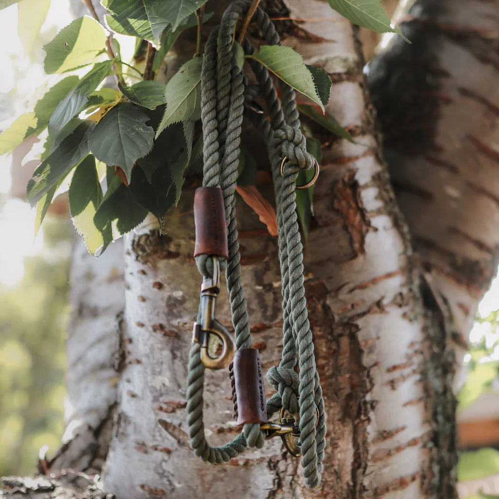 COOPER & QUINT | Twisted Cotton Adjustable Leash - Forest Green