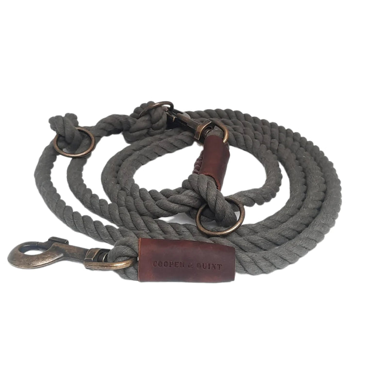 COOPER & QUINT | Twisted Cotton Adjustable Leash - Forest Green