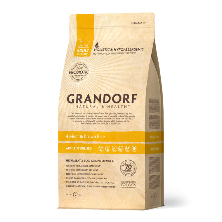GRANDORF CAT | 4 Meat & Brown Rice - Adult Sterilized