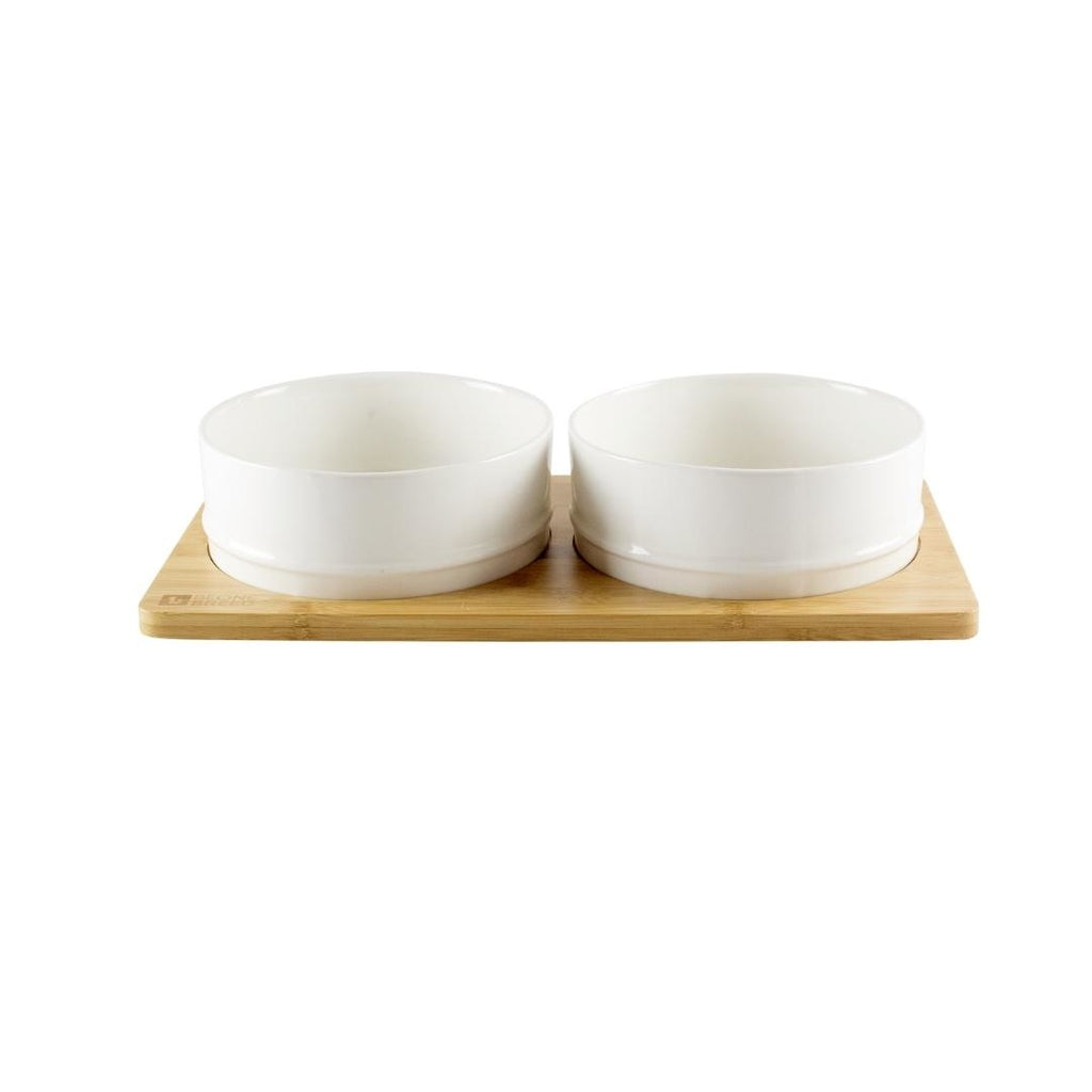 BEONEBREED | Ceramic & Bamboo Bowl Duo